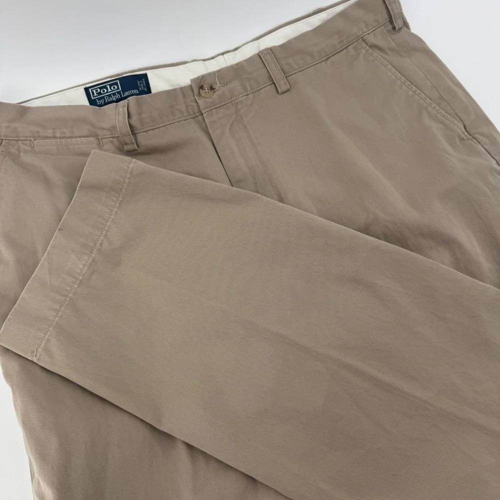 Polo Ralph Lauren Preston Pant Men Khaki Cotton Chino Casual Size‎ 38x32